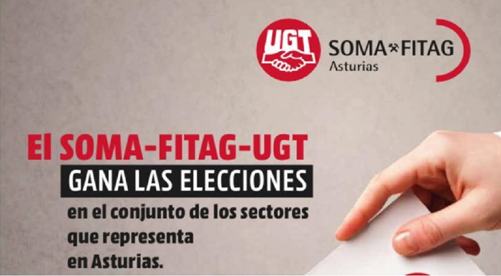 El SOMA-FITAG-UGT gana en 2021 las elecciones sindicales en el conjunto de sectores que representa en Asturias